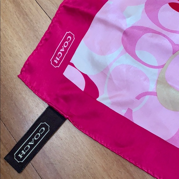 Authentic Coach Silk Pink Scarf - Picture 3 of 5